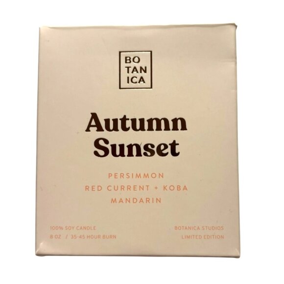 Botanica Autumn Sunset 100% Soy Scented Candle 8 Oz Limited Edition Persimmon Re - Picture 2 of 5